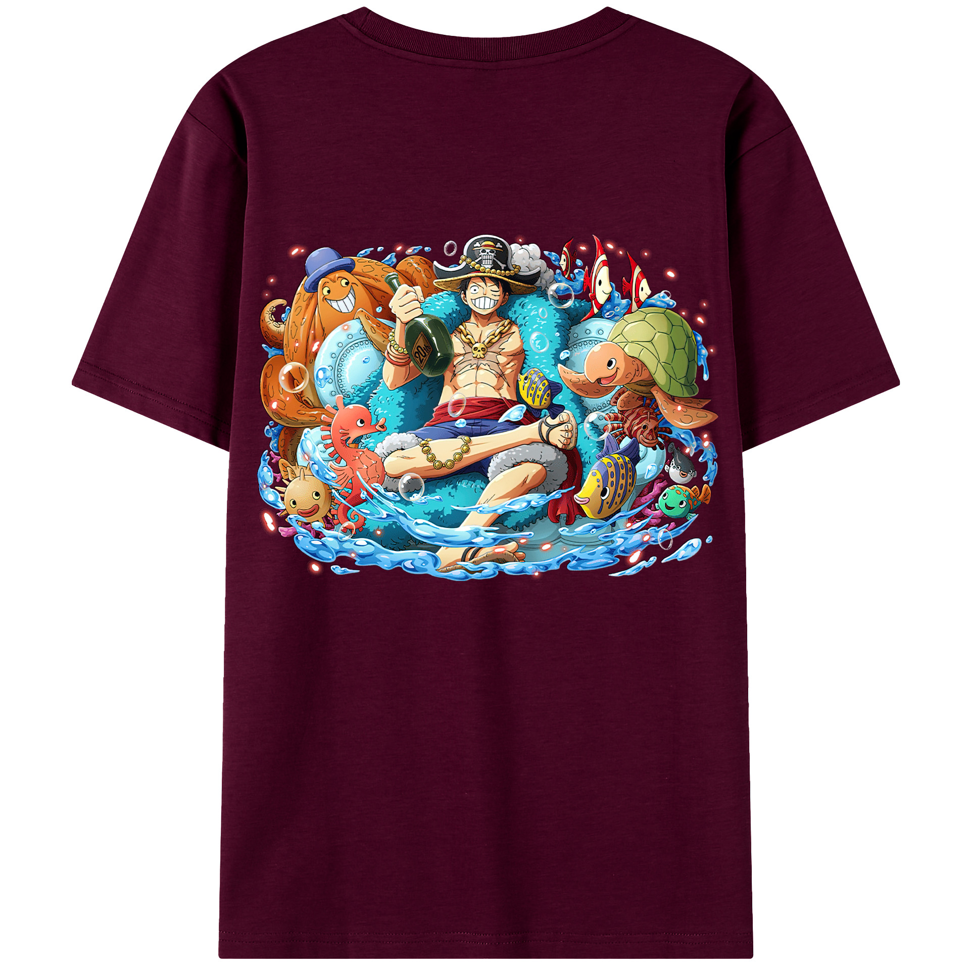 ワンピース モンキー・D・ルフィ ONE PIECE Monkey D. Luffy レディース半袖Tシャツ(バックプリント)